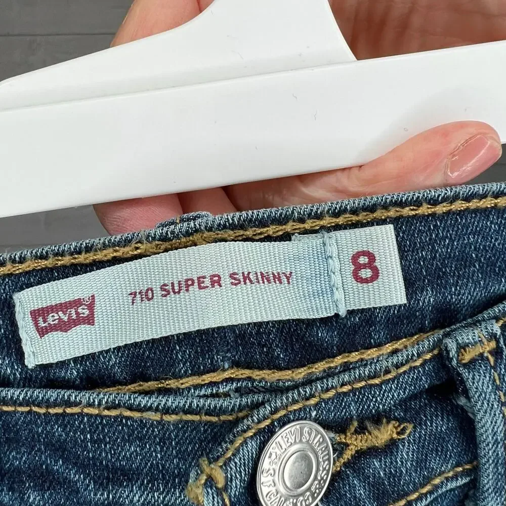 Levi's 710 super skinny distressed jeans girls' size 8